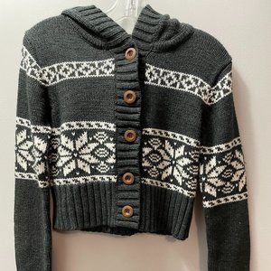 Pre-Owned Urban Heritage - Women's Cropped  Hoodie Long Sleeve Wool Sweater